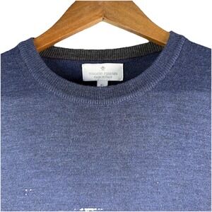 Toscano Firenze Merino Wool Sweater Men's Size XL Long Sleeve Blue Preppy Italy